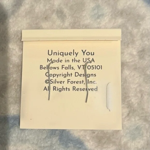 Silver Forest Teardrop Earrings with Blue Accents - Picture 2 of 3